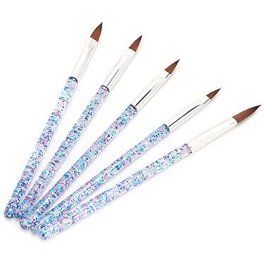 Imagem de Escova de arte para unhas, cabo firme e resistente, 5 peças de pincéis de arte para unhas estão disponíveis estáveis e duráveis para salões de beleza, para viagens diárias