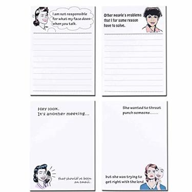 Imagem de DUGUTUL 4 blocos de lembretes divertidos – 10 x 14 cm, 200 folhas – blocos de notas divertidos para escritório – blocos de notas femininos de escritório – presente perfeito para chefe, colega de trabalho, amigo ou família
