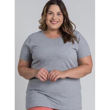 Imagem de Baby Look Feminina Plus Size Decote Redondo Manga Curta - Serena-Feminino