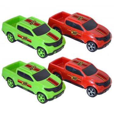 Imagem de Kit 4 Carrinho Picape Criança Brinquedo Doação Presente