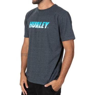 Imagem de Camiseta Hurley Fastlane Masculina Azul Marinho Mescla