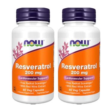 Imagem de Now Foods Resveratrol 200mg Extrato Vinho Tinto 60Caps 2 unidades Produto Importado