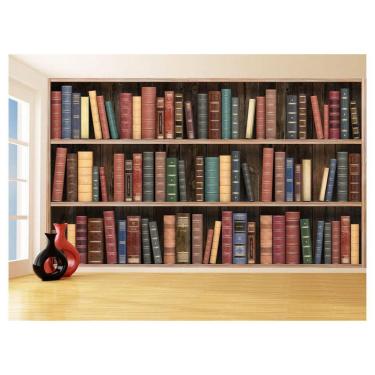 Imagem de Papel De Parede 3D Estante De Livros Fundo Vídeo 3,5M Est11