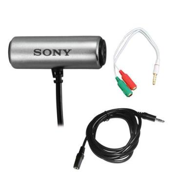 Imagem de Microfone Ecm Cs3 Mais Extensor 10 Mt E Adaptador - Sony