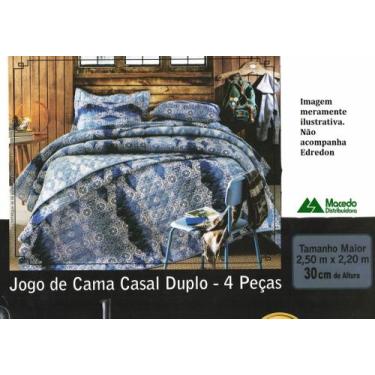 Imagem de Jogo De Cama Casal Duplo 4 Peças Realce Premium 140 Fios - Sultan