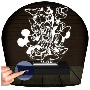 Imagem de Luminária Led 3D Abajur  Turma Do Mickey Minnie Pateta - 3D Fantasy