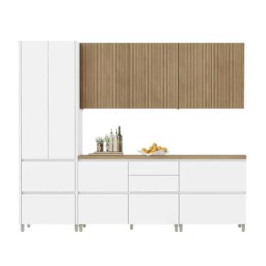 Imagem de Cozinha Completa Mdf 5 Peças Nesher Rainha Branco Marrom