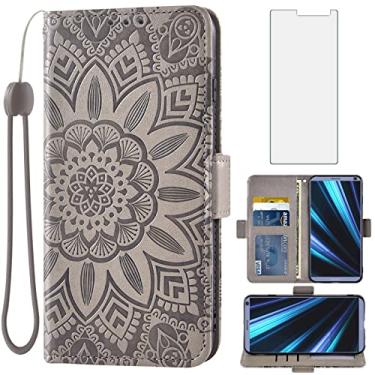 Imagem de Asuwish Capa de telefone para Sony Xperia 10 Plus com protetor de tela de vidro temperado e carteira de couro floral flip capa porta-cartão de crédito acessórios para celular Experia XA3 Ultra 10Plus