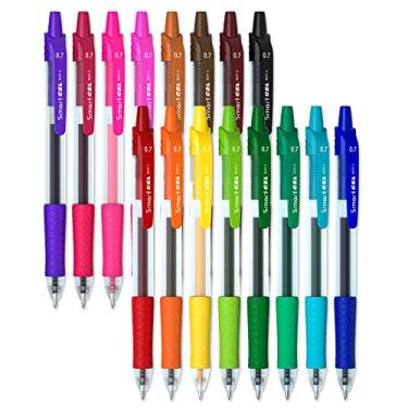 Imagem de Smart Color Art Conjunto de canetas de gel, 16 cores, pontas médias, canetas de tinta de gel retráteis, com aderência confortável, escrita suave para agendas de caderno, escritório, casa