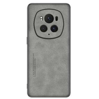 Imagem de LTLMYDAM Capa ultrafina para Honor Magic 6 Pro/6, capa de telefone de couro de pele de ovelha empresarial com proteção de lente à prova de choque, cinza, 6