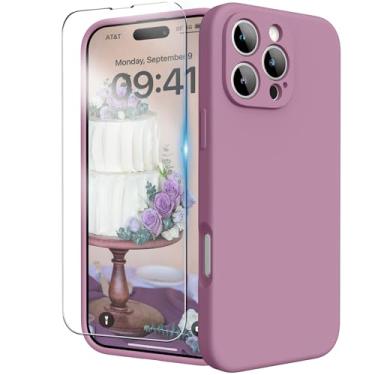 Imagem de INGIDO Capa para iPhone 16 Pro, capa de silicone líquido com proteção para câmera, capa de borracha de gel macio com forro de microfibra, capa protetora à prova de choque para iPhone 16 Pro de 6,3