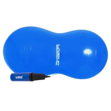 Imagem de Genérico Bola de Pilates Feijão Azul 90x45 cm com Bomba de Ar Dupla Ação