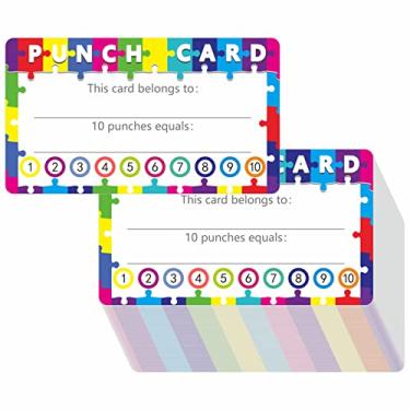 Imagem de 102 PCS Punch Cards, Cartão de Recompensa de Incentivo Cartões de Fidelidade para Negócios, Sala de Aula, Comportamento Infantil, Estudantes, Professores, 8,9 cm x 5 cm