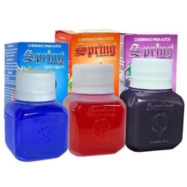 Imagem de Kit Com 3 Cheirinho Para Autos Carro Spring Uva Morango Tutti Frutti O