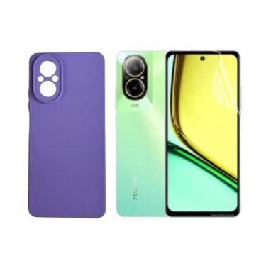 Imagem de Capa Capinha Aveludada Compatível Para Realme C67 4g + Película Hidrog