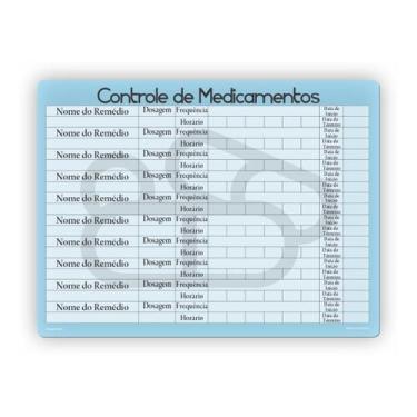 Imagem de Ímã De Geladeira Controle De Medicamentos Azul - Micro Oficina
