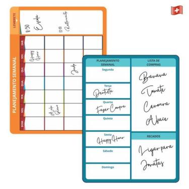 Imagem de 2 Ímã De Geladeira Porta Recados Anotações Planner C Caneta - Geral