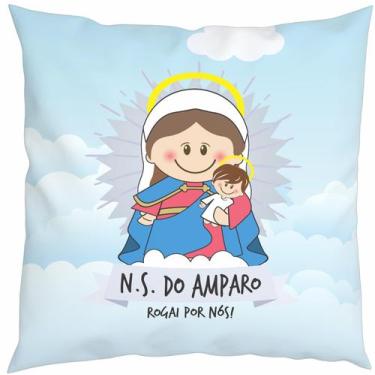 Imagem de Almofada Com Enchimento Oração Santinho Nossa Senhora do Amparo - Core