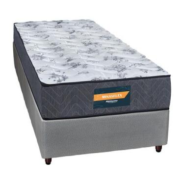 Imagem de Conjunto Box Solteiro Molas Minaspuma Minasflex Ensacado 100x200x62cm