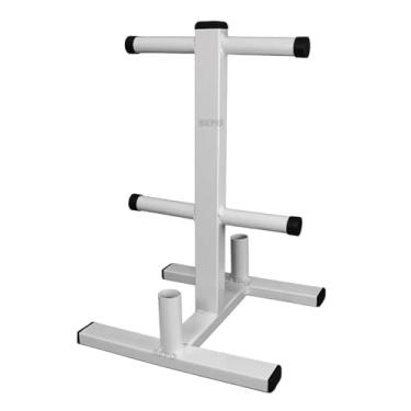 Imagem de CIUZE Suporte para Anilhas até 120Kg e 2 Barras Expositor Branco