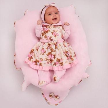 Imagem de Saida Maternidade Feminina Para Bebe Floral 4 peças - Sapeca Baby