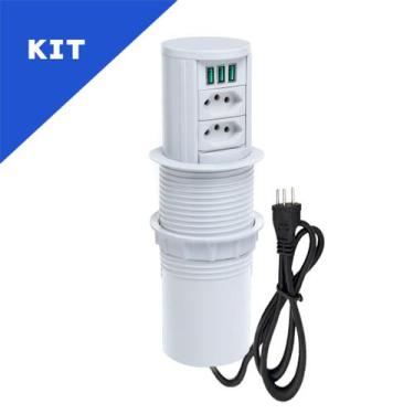 Imagem de Kit Torres De Tomadas Automático 2 Tomadas 10A 3 USB 5.2A - CONNECT CA