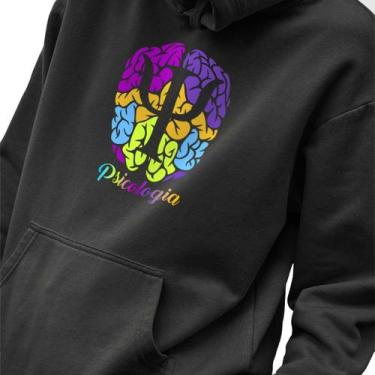 Imagem de Blusa Moletom Masculino Estampado Psicologia em Algodão Fio 30.1 Pente