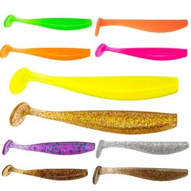 Imagem de Kit 10 Isca Artificial Soft Shad 6cm ou 9cm Silicone Macia Para Pesca 