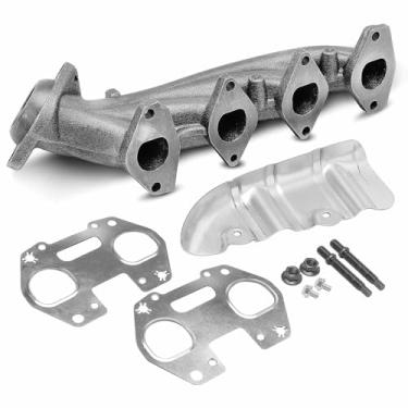 Imagem de A-Premium Kit de coletor de escape direito com juntas, parafusos, parafusos, porcas, escudo térmico [8Cyl 5,4L] Compatível com Ford F-150 2010, F-250 F-350 Super Duty 2010, Expedition 2010-2014 e