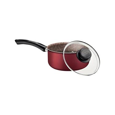 Imagem de Panela Tramontina Paris em Alumínio com Revestimento Interno e Externo em Antiaderente Starflon Max Vermelho com Tampa de Vidro 20 cm 2,9 L