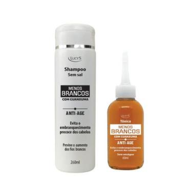 Imagem de Diminui Fios Brancos Shampoo e Tônico Antiage Com Guanxuma - Lucy's