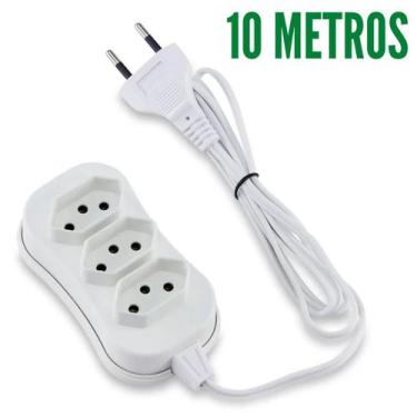 Imagem de Extensão Elétrica 3 Tomadas - Extensão de Energia com 3, 5 e 10 Metros
