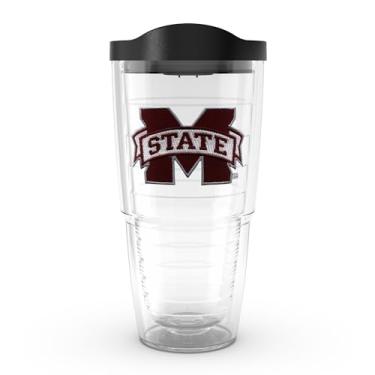 Imagem de Tervis Feito nos EUA com paredes duplas do Mississippi State University Bulldogs copo isolado mantém as bebidas frias e quentes, 680 g, logotipo principal