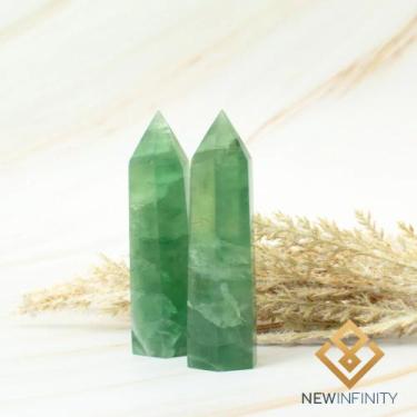 Imagem de Ponta de Fluorita Verde Torre Obelisco de Pedra Natural - New Infinity