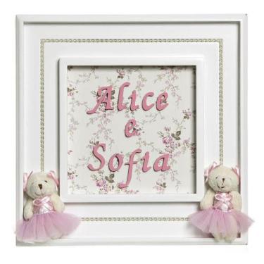 Imagem de Quadro Princesa Gemêas Quarto Bebê Infantil Menina - Potinho de Mel