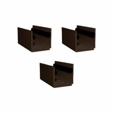 Imagem de 03 Guia U - Externo Ajustável Para Porta De Correr - Marrom - Perfil C