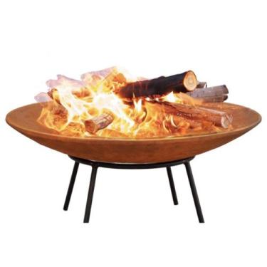 Imagem de Tacho Corten 80cm Lareira Externa de Jardim braseiro + base - APANELA