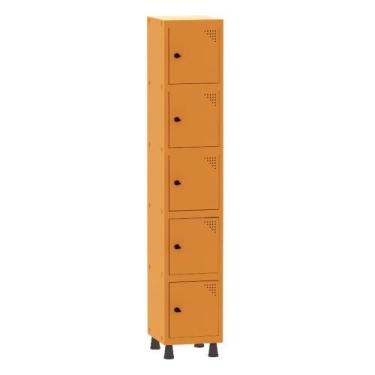 Imagem de Armário Guarda Volume Locker Roupeiro 1 Vão 5 Portas Aço GRP501/5 Lara