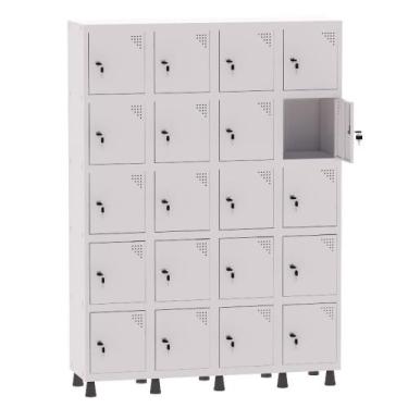 Imagem de Armário Guarda Volume Locker Roupeiro 4 Vãos 20 Portas Aço GRF504/20 B