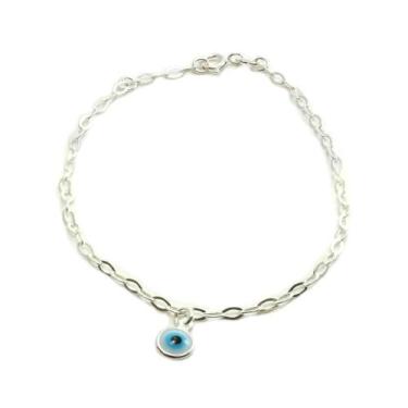Imagem de Pulseira Elo Olho Grego 19cm Prata Legítima 925 - La&Ny