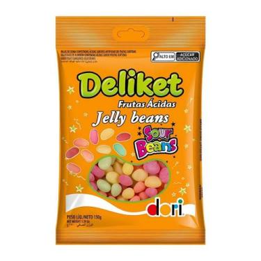 Imagem de Bala Goma Deliket Jelly Beans Frutas Ácidas Sortidas - 150g - Dori