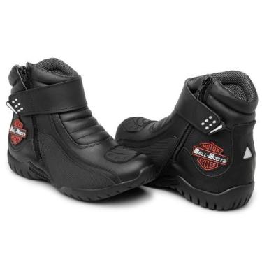 Imagem de Bota Masculina Cano Baixo em Couro Bell Boots Motoqueiro, Preto, 40