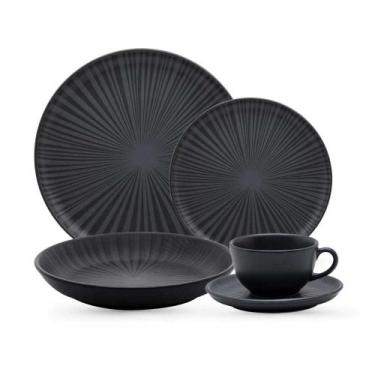 Imagem de Aparelho de Jantar e Chá 30 Peças Oxford Flat Ônix