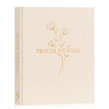 Imagem de Lanpn Diário de oração bíblica para mulheres e homens, 68 semanas, diário de estudo da Bíblia de linho, agenda de oração cristã, agenda com versículo das escrituras, diário devocional, presentes