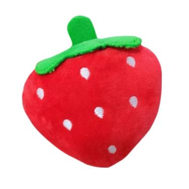 Imagem de Brinquedo De Pelúcia Pequeno Para Cães Pet Premium Cenoura Banana Melancia Laranja Morango Pirulito Donuts Pimenta Estrela Nuvem Coxa Beringela Nuvem Divertida (Morango)