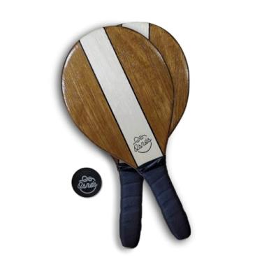 Imagem de Frescobol - Raquetes de Praia OSNÓS - Par de Raquetes Estilo Marchetaria