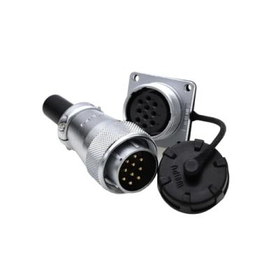 Imagem de ZBLZGP Weipu WS24 10 pinos conector de aviação circular de metal macho fêmea cabo plugue painel chassi soquete para gerador solar LED automotivo estação elétrica externa