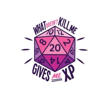 Imagem de What Doesn't Kill Me Gives XP D20 - Notebook for Nerdy Geeks: DIN A5 (6x9) notebook for roleplaying enthusiasts and pen and paper RPG fans with 120 ... and days of the week for the diary function
