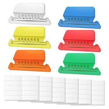 Imagem de Abas e inserções de arquivos para pendurar de 5 cm da AIEX, etiquetas coloridas de pasta de arquivos para identificação de arquivos, fácil de ler, 6 Colors