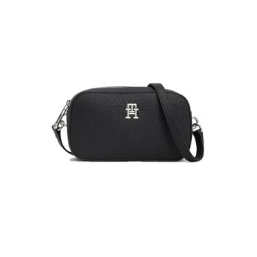 Imagem de Tommy Hilfiger Bolsa transversal com emblema para câmera, Preto, One Size